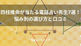 「四柱推命が当たる電話占い先生7選!悩み別の選び方と口コミ」のイメージ