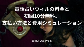 「電話占いウィルの料金と初回10分無料。支払い方法と費用シミュレーション」のイメージ