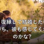 元彼と復縁して結婚したい…この気持ち、彼も感じてくれてるのかな?